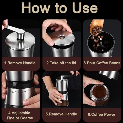 Precision Manual Coffee Grinder for Home Use (Big Black)