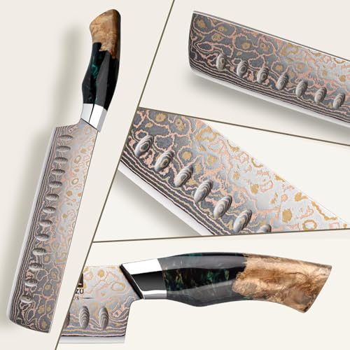 Damascus Nakiri Knife 7 Inch