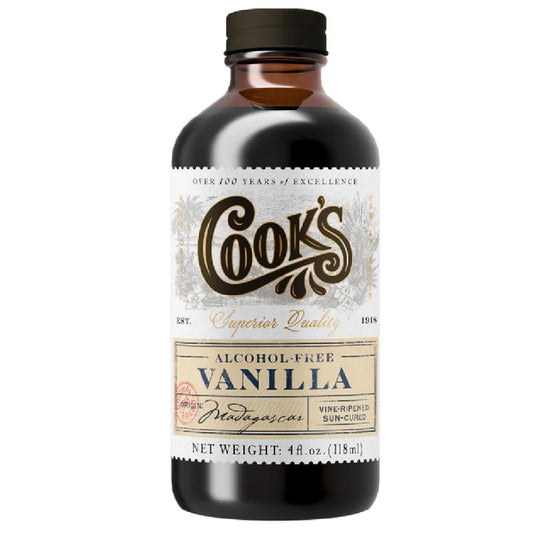 Cook's, Alcohol Free Pure Vanilla, for Cooking, Baking, Desserts, Madagascar Pure Vanilla, 4oz - Nestoria