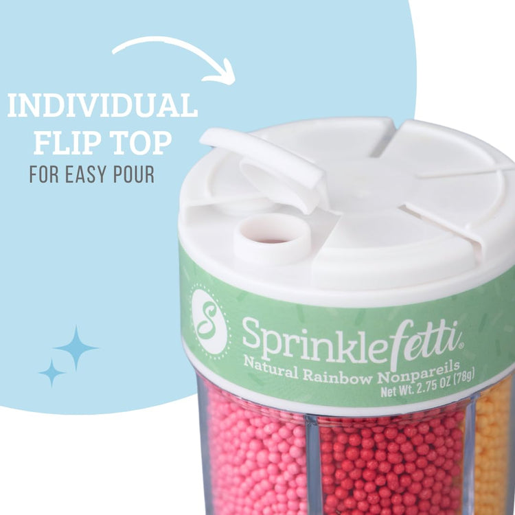 Dye Free Rainbow Nonpareils 6 Cell Set (2.75 Ounce)