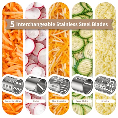 Stainless Steel Slicer Shredder Attachment for KitchenAid Stand Mixer (5 Blades)