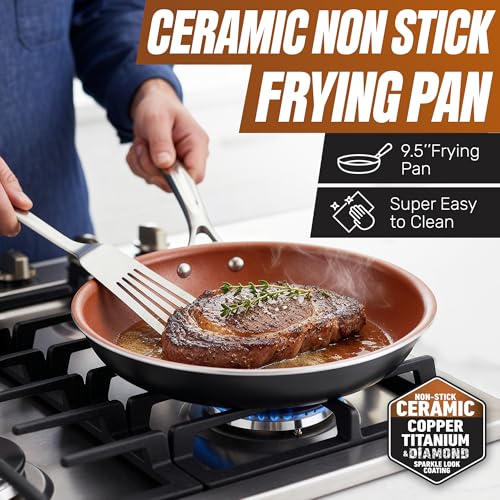 20 Pc Pots and Pans Set Non Stick Ceramic Cookware (20 Count)