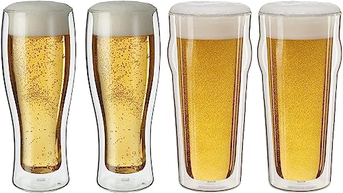 Sorrento 4 pc Double (4 Count (Pack of 1) / Pint & Pilsner Glass Set)