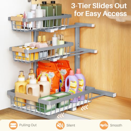 Under Sink Organizer (1-Pack / Grey)