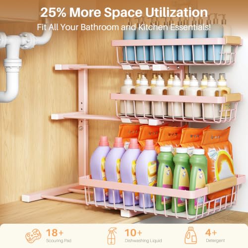Under Sink Organizer (1-Pack / Pink)