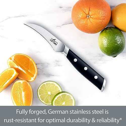 Forged German Stainless Steel Curved Paring Knife 3.5 Inch