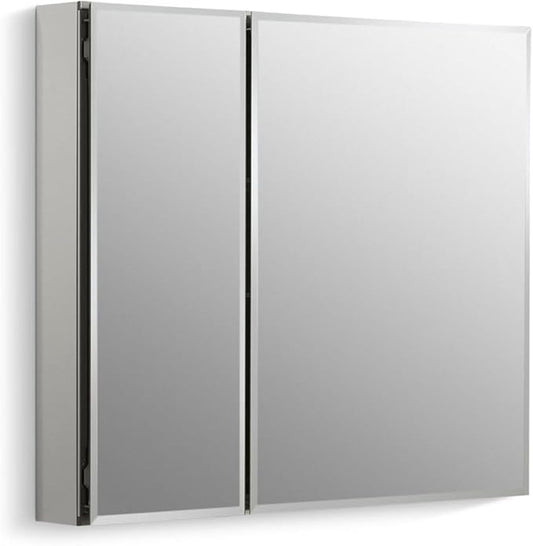 Kohler CB-CLC3026FS Bathroom Medicine Cabinet with Mirror, Beveled Mirror Doors, Adjustable Shelves, Rectangular Beveled Edge, 30 in. W x 26 in. H