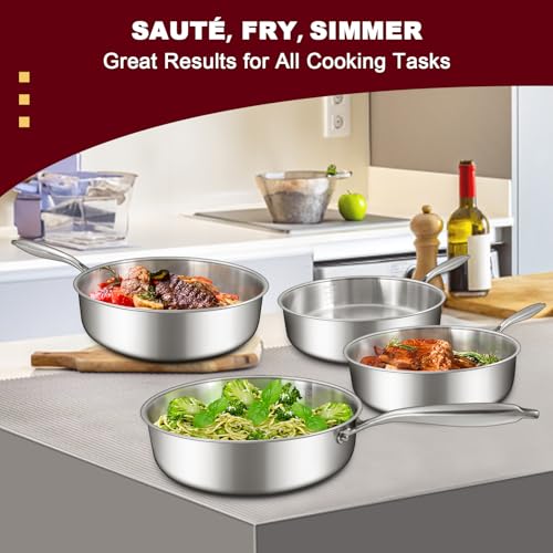 12 Inch Tri Ply Stainless Steel Frying Pan