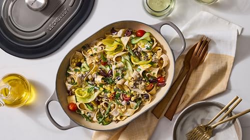 Enameled Cast Iron Oval Casserole with Lid