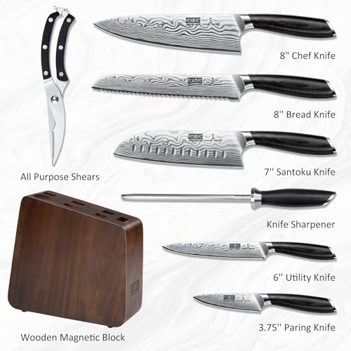 8 Pieces Knife Set with Magnetic Block (8 Count)