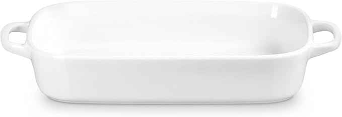 Le Creuset Stoneware Rectangular Dish with Platter Lid, 3 qt., White