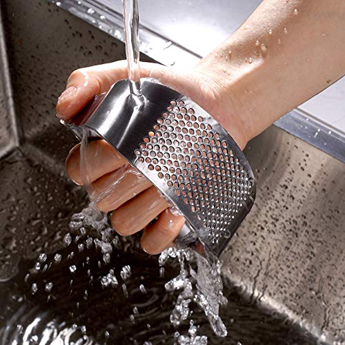 Garlic press kitchen tool garlic peeler stainless steel professional ginger crusher ergonomic labor