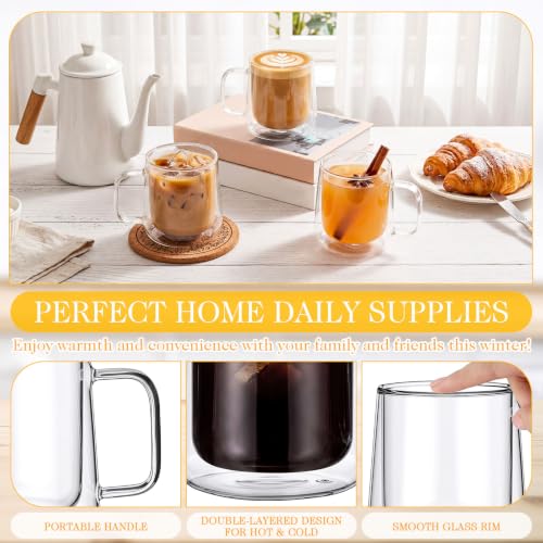 Glass Coffee Mugs Set of 4 (350ml / Clear)