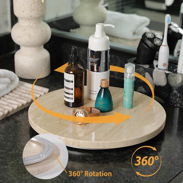 Travertine Lazy Susan for Table Top