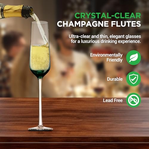 Kitchen 12.5 Ounce Champagne Flutes Set of 2