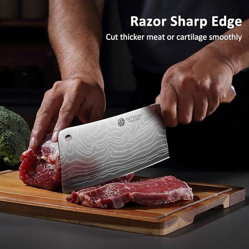 7 Inch Cleaver Knife with Full Tang Rosewood Handle