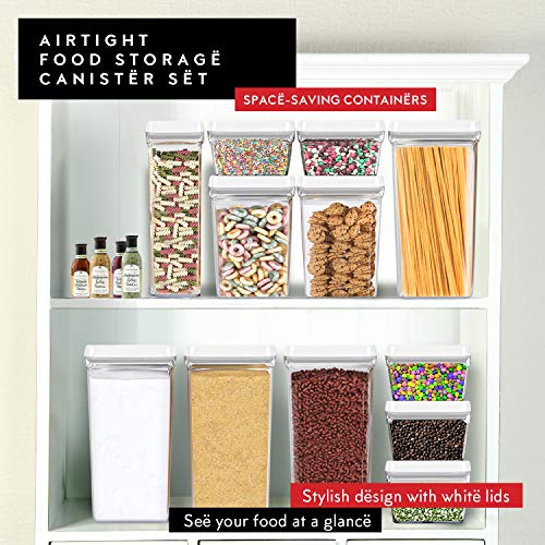Large Airtight Food Storage Containers with White Lids (06 - 3.8 Liters & .77 Liter (Set of 4))