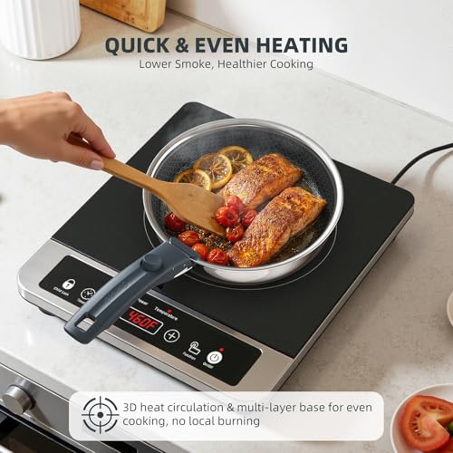 6 Piece Hybrid Stainless Steel Pots and Pans Set Non Stick
