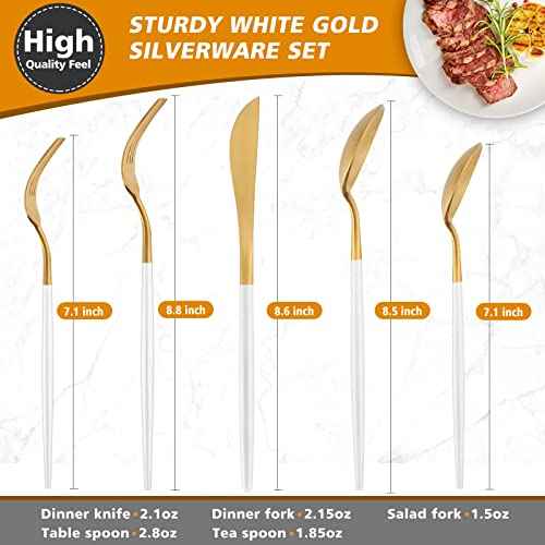 Matte White Gold Silverware Set