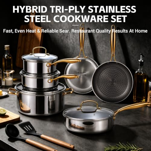 17 Pcs Stainless Steel Cookware Set