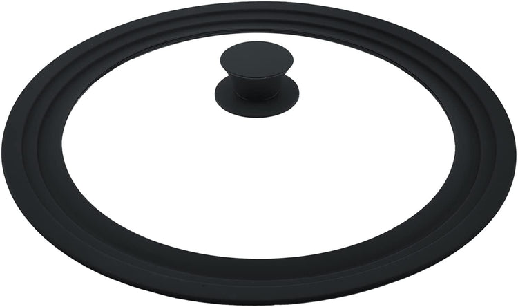 Universal Lid for Pots,Pans And Skillets,HR Huare Technology Tempered Glass with Heat Resistant Silicone Rim,Dishwasher Safe,Fit Cookware 8.5", 9.5”, 10”, Black,1 Pack
