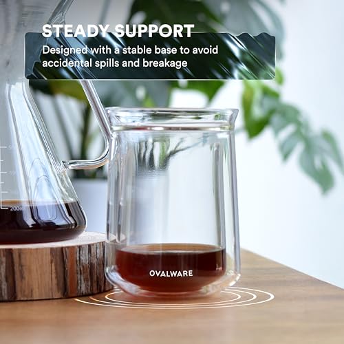 Double Wall Single Lip Insulated Glass Cup (11.8 Ounces)