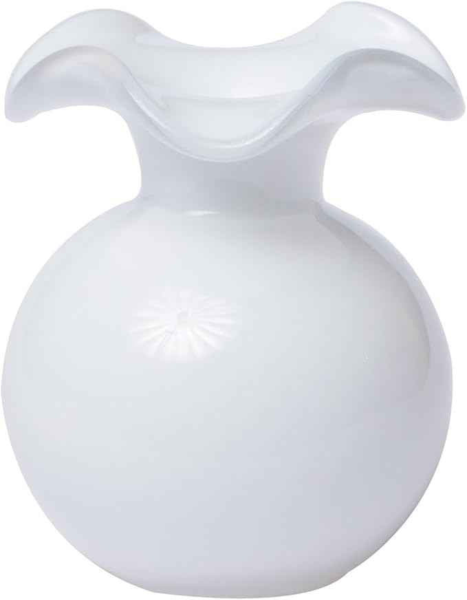 Hibiscus Glass White Bud Vase