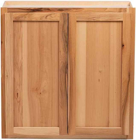 Quicklock RTA (Ready-to-Assemble) 42" Tall Wall Kitchen Cabinets - Shaker Style | 100% Hardwood | Made in America | Soft Close Hardware (12" D x 33" W x 42" H, Rustic Hickory)
