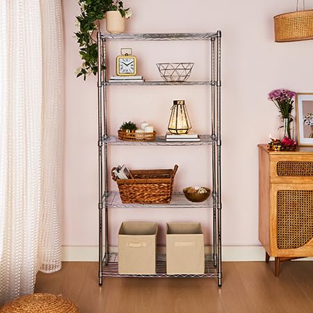 5 Shelf Adjustable Heavy Duty Steel Wire Rack