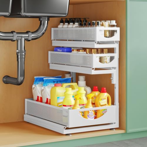 Under Sink Organizer (1Pack-3Tier / White)