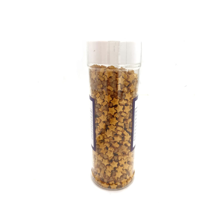 Sprinkles Gold Star Sugar Crystal Sugar Candy Cake Decorations Cupcake Toppers Cookie Decorating Ice Cream Celebrations Shaker Jar Wedding Shower Party (4.2 Ounce)
