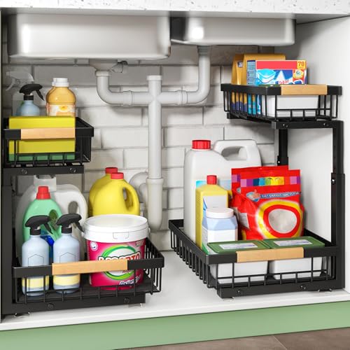 Under Sink Organizer (Black / 2 Pack)