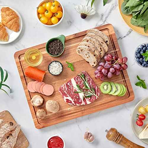 16.5" x 13" Acacia Wood Cutting Board