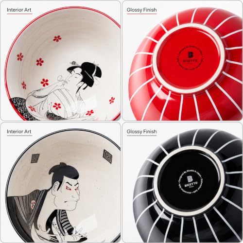 Ramen Bowl Set (Samurai & Geisha / 8 inch)