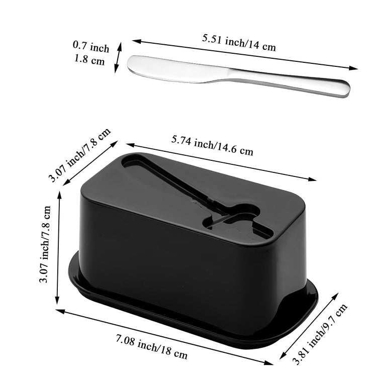 Butter Dish with Lid for Countertop and Refrigerator Door Shelf with Butter Spreader Knife