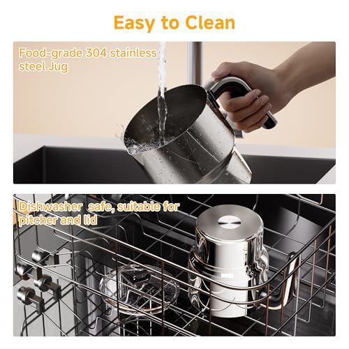 6-in-1 Electric Milk Frother and Steamer, Large Capacity Foam Maker