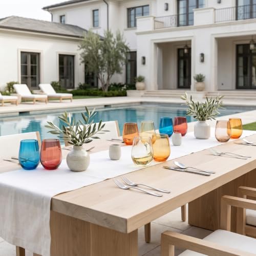 European Style Shatterproof Tritan Stemless Wine Glasses