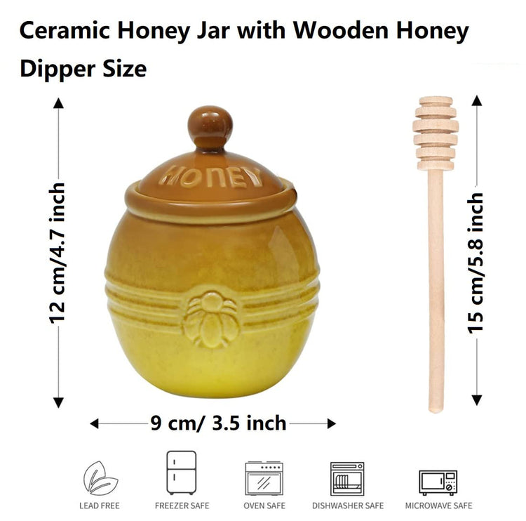 Ceramic Honey Pot with Dipper