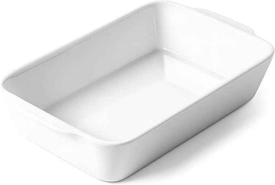 HOMBENE 1.2 QT White Casserole Dish, Lasagna Pan for Oven, Bakeware for Baking, Small Ceramic Baking Dish, Kitchen Decor, Microwave Oven Safe, Dinner Party (5.9" x 10.2")