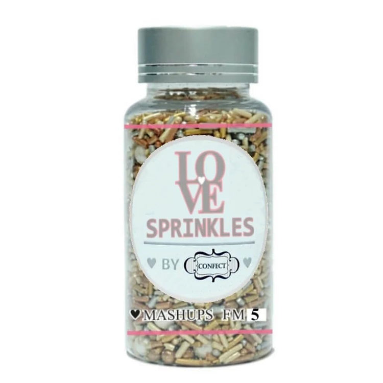 Sprinkle Mix Gold & White Pearl Sugar Strands for Baking