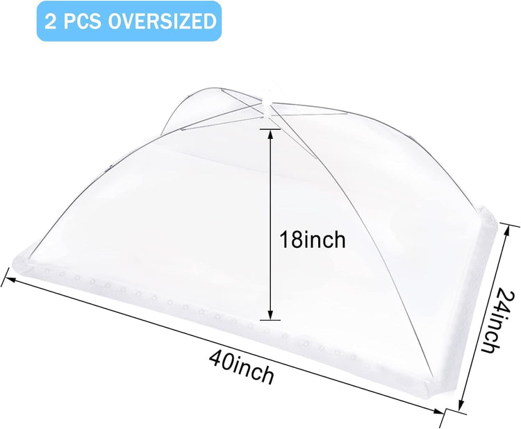 2Pcs 40x24 Extra Large Mesh Food Cover Tent for Outside