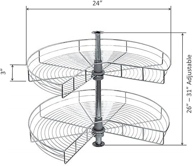 Dowell Base Cabinet Kidney Shape Dia.24 270° Lazy Susan