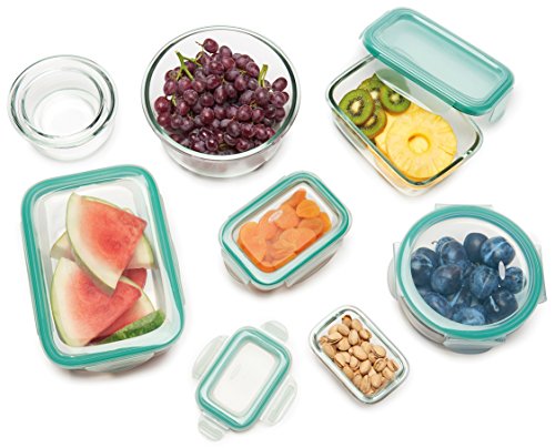 Good Grips 3.5 Cup Smart Seal Airtight Glass Rectangle Food Storage (Teal)