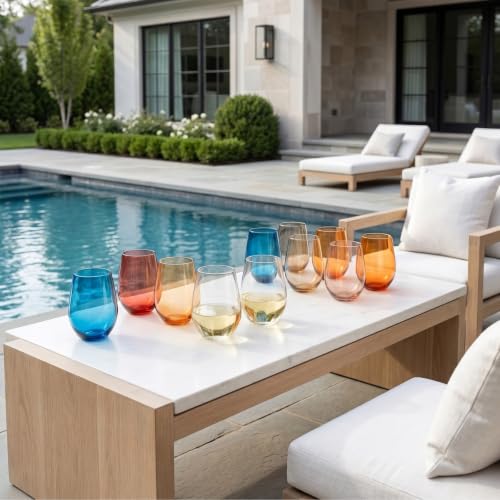 European Style Shatterproof Tritan Stemless Wine Glasses
