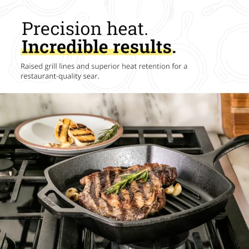 Square Cast Iron Grill Pan (10.5-Inch Grill Pan)