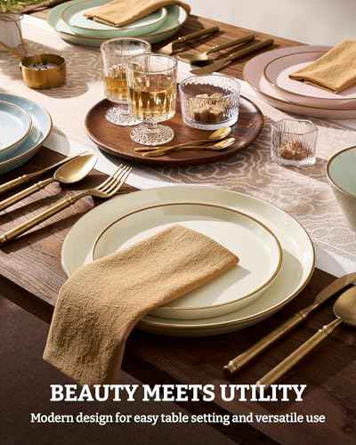 Saturn Stoneware Dishes Dinnerware Set for 8 (24 Count)