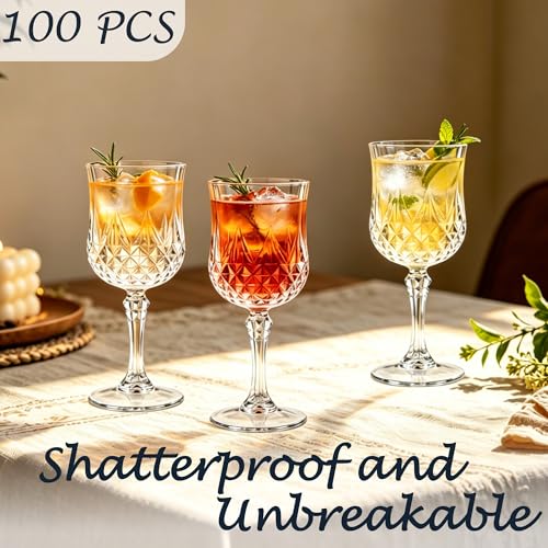100Pack Plastic Wine Glasses (100 Count)