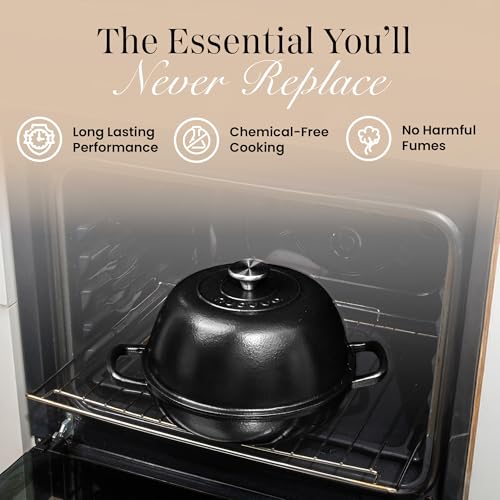 Enamelled Cast Iron Dutch Oven Pot (Black)
