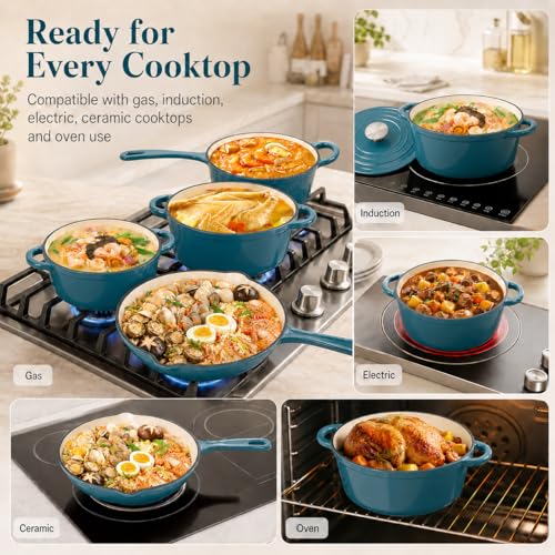 Enameled Cast Iron Cookware Set