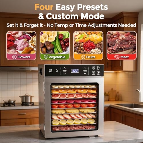 400W Food Dehydrator with 10 Trays for Jerky